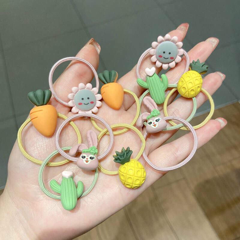 Set 10 dây cột tóc co giãn nhiều màu dễ thương cho bé gái