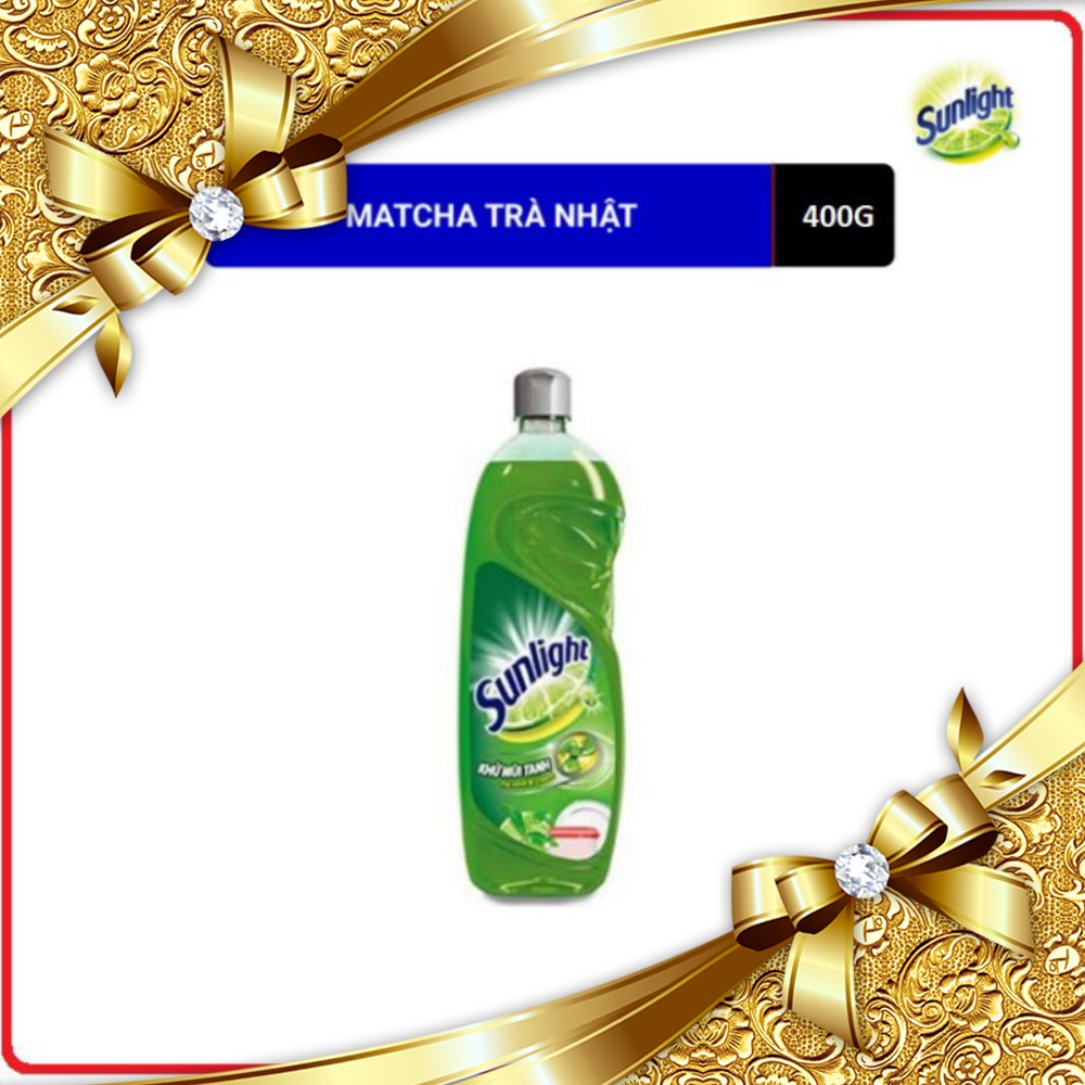 Nước rửa chén Sunlight matcha trà xanh chai 400g