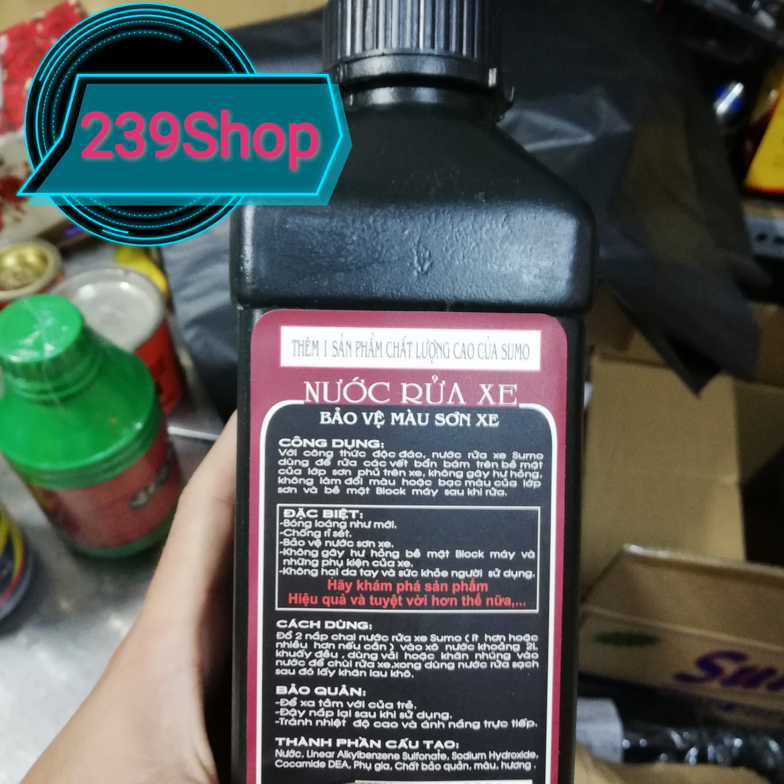 Nước rửa xe Sumo 1 Lít ( Mẫu chai vuông )