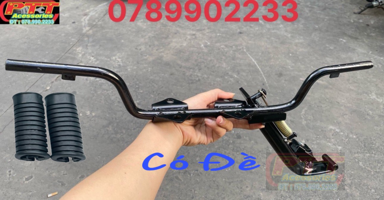 Bộ gác chân trước + chống ngang xe cub 81 - cub 82 - dd - dh - custom