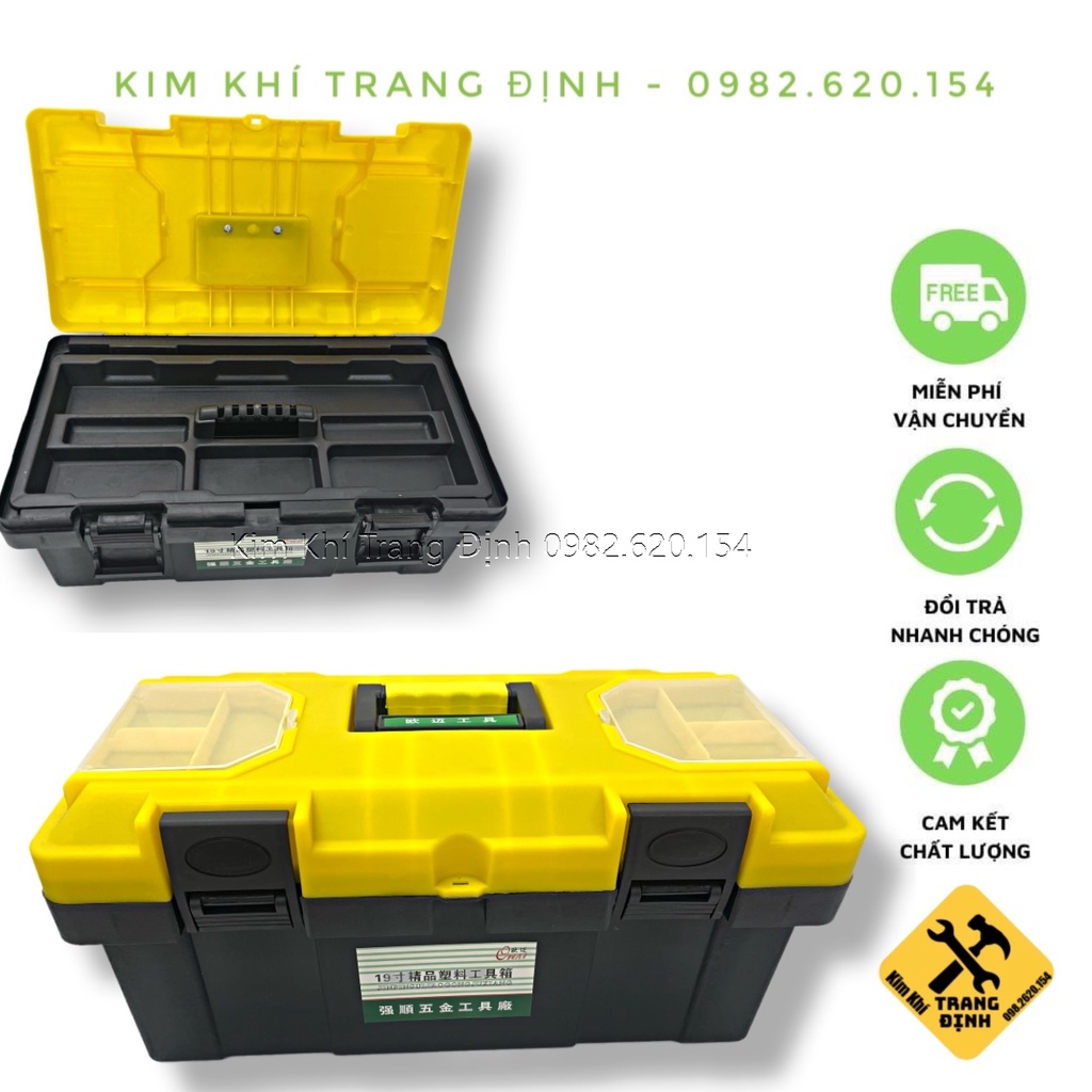 Hộp đựng đồ nghề sửa chữa bằng nhựa 2 tầng OHAI 40x20x19cm