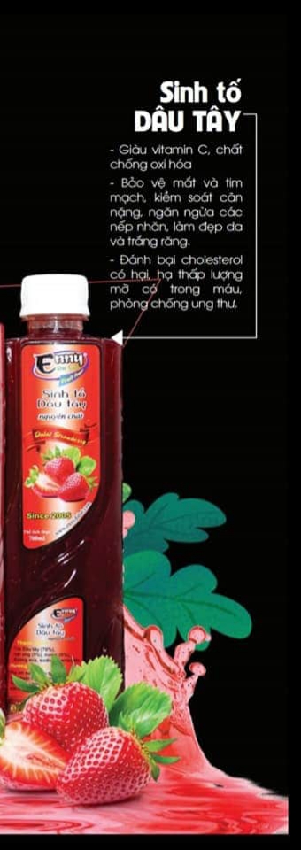 HCM Sinh tố DÂU TÂY 700ml ENNY Đà Lạt