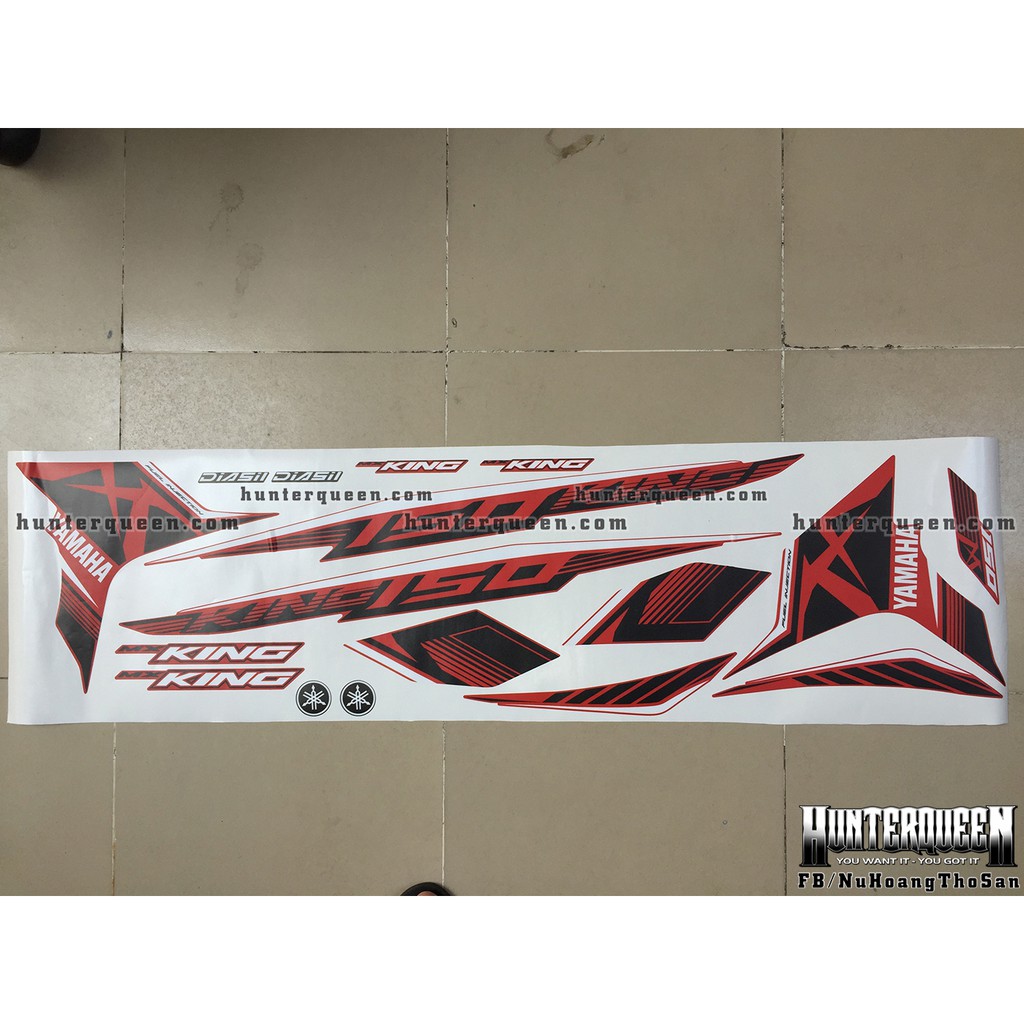 Tem Xe Exciter 150, Mx King. Tem Đỏ Đen Nhám, Dán Xe Đen