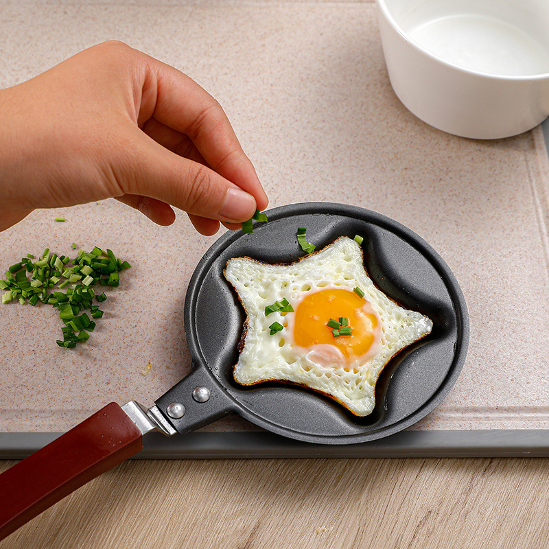 Chảo rán trứng mini, Chảo Chiên bữa sáng trái tim, chảo rán hình hoạt hình dễ thương khác nhau, Chất Liệu Thép Không Gỉ-HAUSE