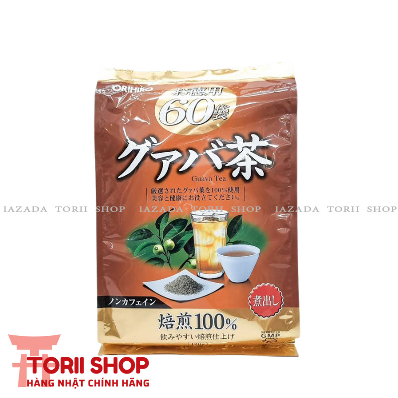 Trà ổi hỗ trợ giảm cân Orihiro Guava Tea túi 60 gói lọc 120g Nhật Bản