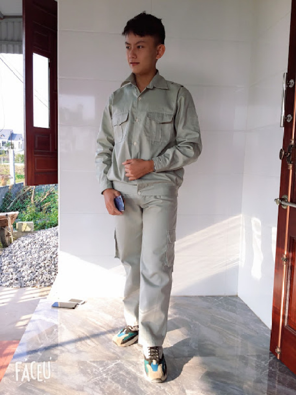 Bộ đồ đồng phục bảo hộ lao động quần túi hộp giá rẻ SHUNI -022B kaki liên doanh loại dày
