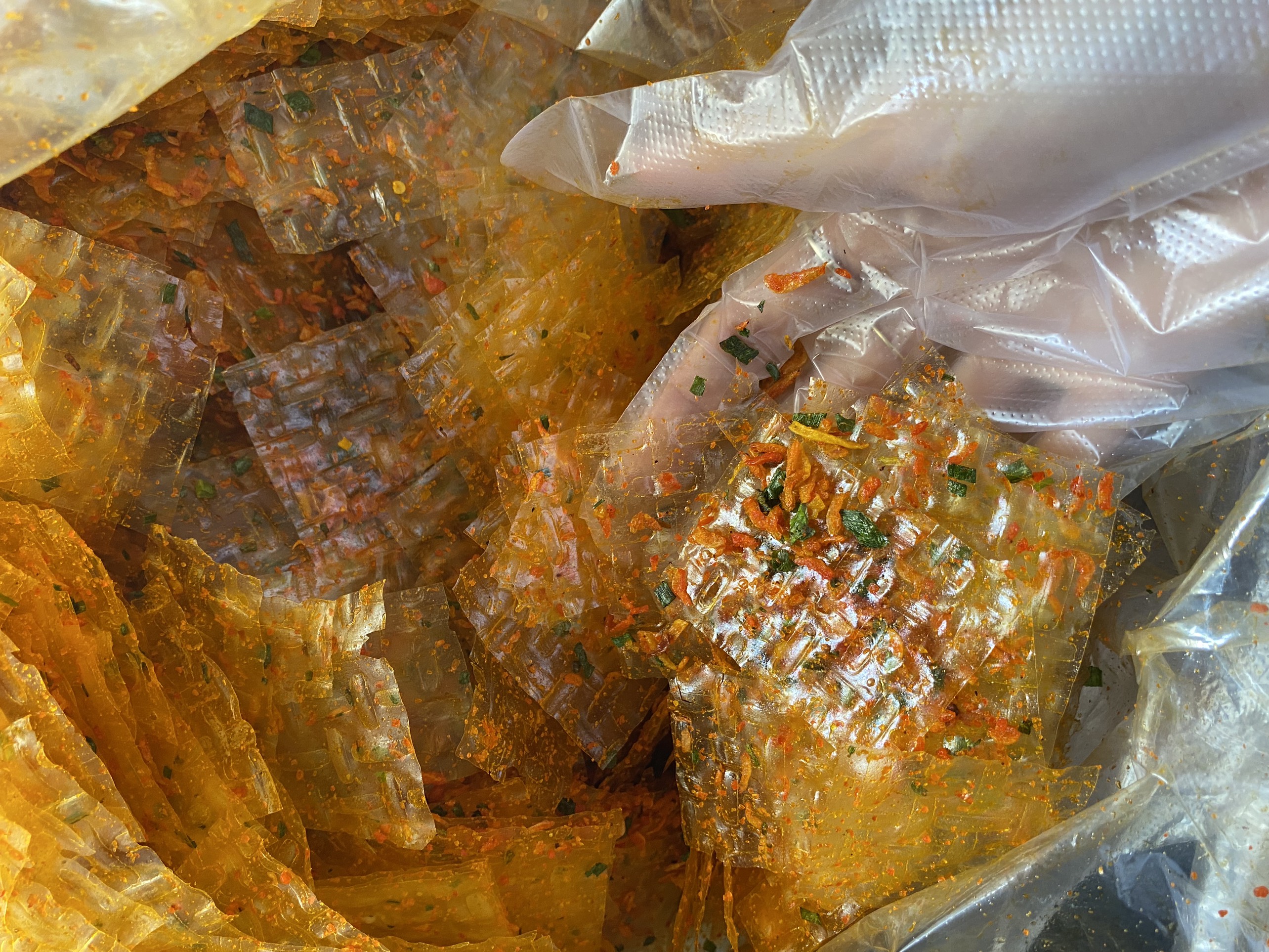 Bánh tráng trộn tôm miếng vuông 500g
