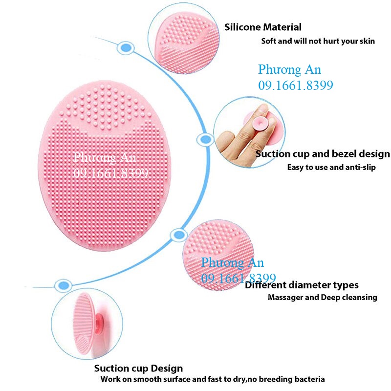Miếng rửa mặt silicon gai mềm mại hình oval