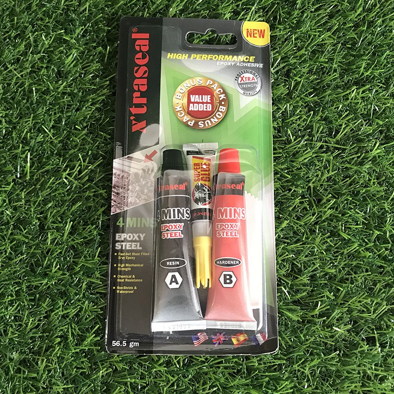Keo Epoxy 2 thành phần X'traseal 4 Minutes Steel 17ml