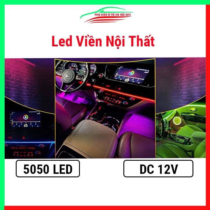 Led viền nội thất, trang trí nội thất ô tô nhiều màu nháy theo nhạc, tiêu thụ điện năng thấp tiết kiệm năng lượng
