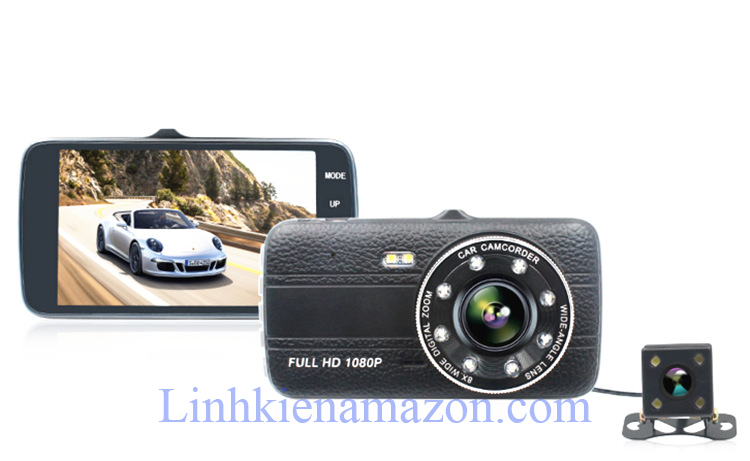 Camera hành trình vehicle blackbox DVR 1080p 4.0 inch màn hình IPS có cam