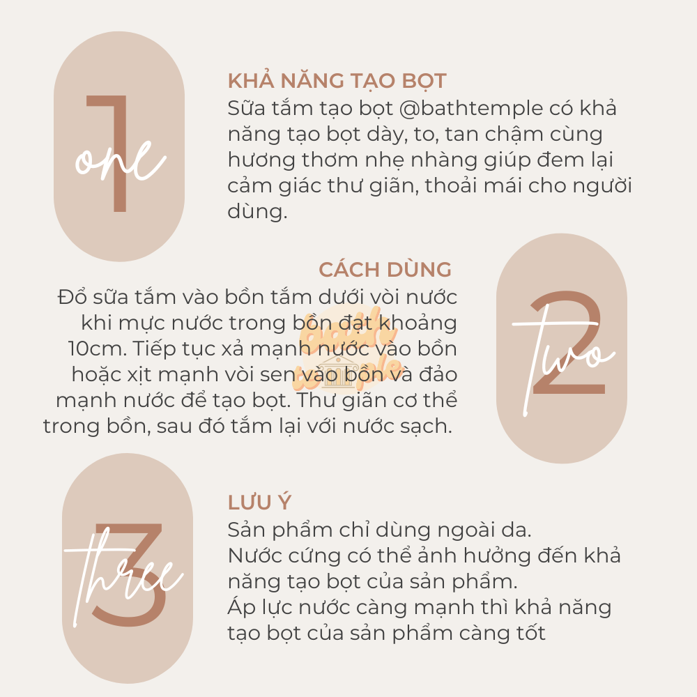 Sữa tắm SIÊU BỌT cho bồn tắm (Bubble bath) - bath temple