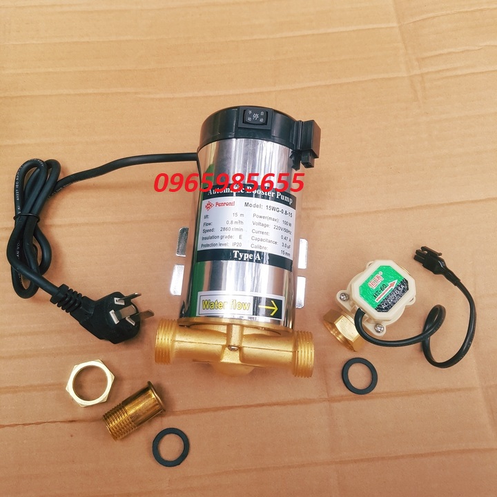 Máy bơm tăng áp 100W dùng cho máy giặt, bình nóng lạnh