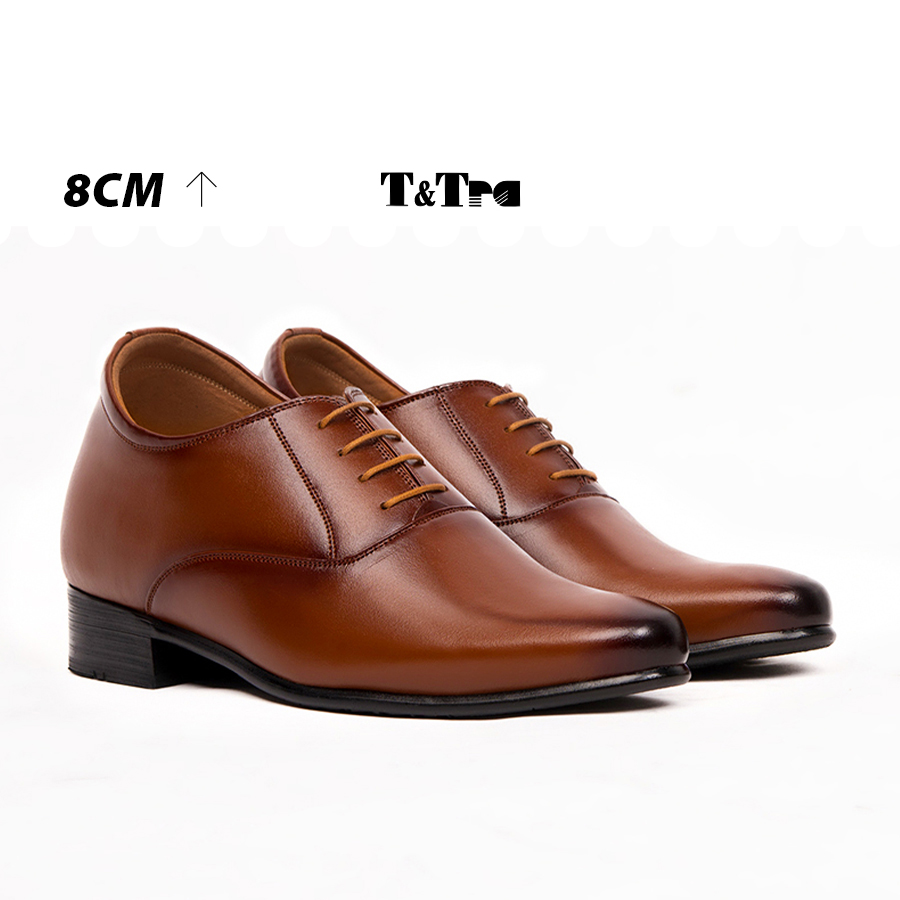 [8CM] Giày Tăng Chiều Cao Nam T&Tra S1062 Đen Trơn - Cao Bí Mật Từ Bên Trong