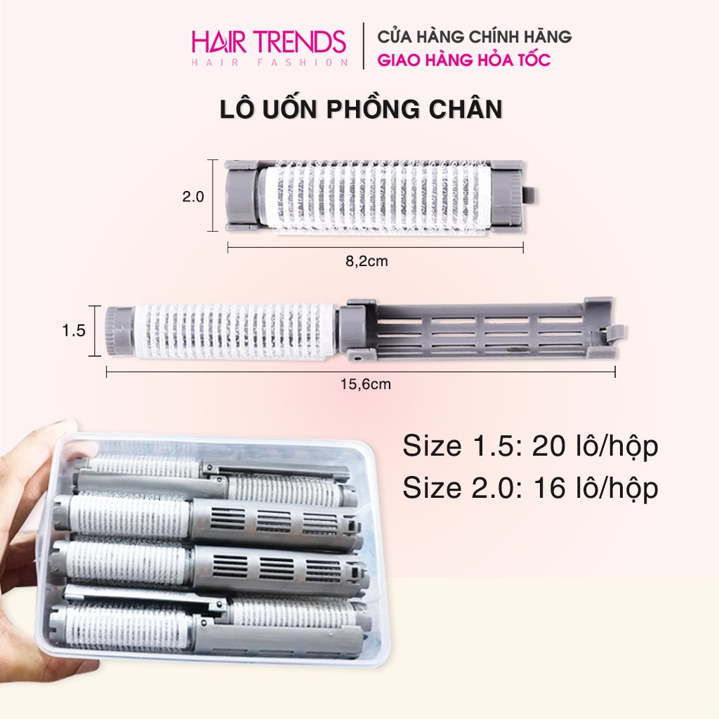 Bộ Lô Uốn Phồng Chân Tóc, Lô Gai Cuốn Phồng Chân Tóc (1 Hộp)