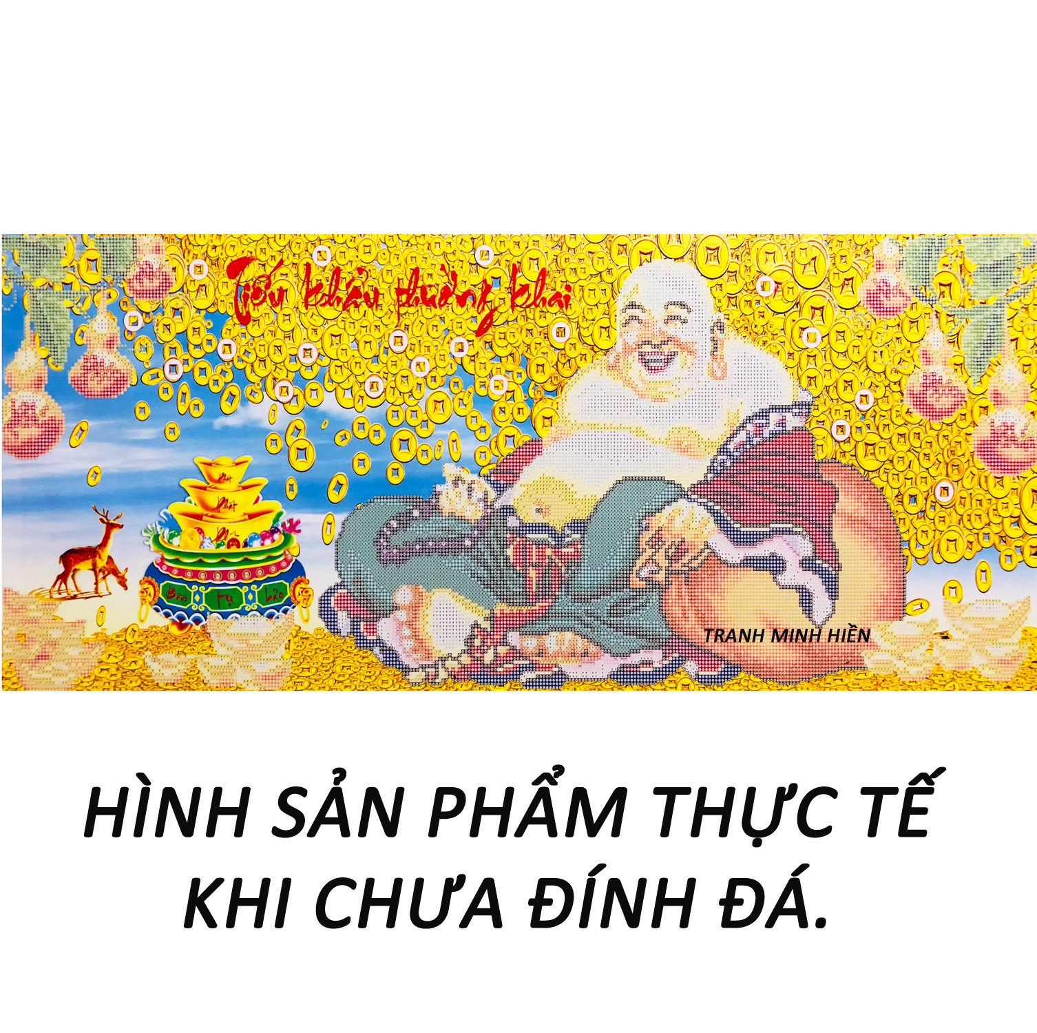 Tranh Đính Đá 5D - Phật Di Lặc Phát Tài 38 (Kèm Quà Tặng) - Tranh Minh Hiền (TỰ ĐÍNH ĐÁ)