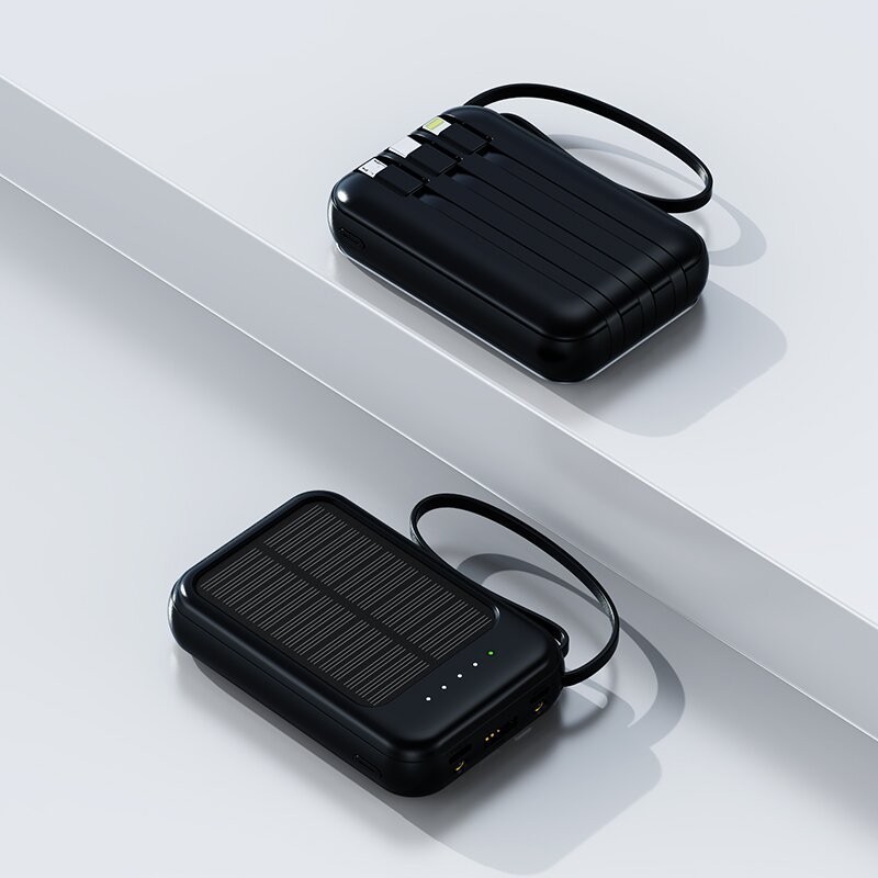 Power bank, power bank, solar power bank 20000 mAh with 4 charging cables