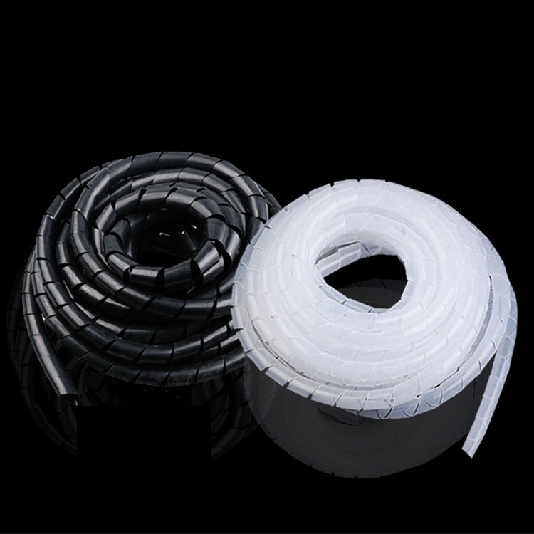 10 mét Dây xoắn ruột gà màu đen trắng phi 6