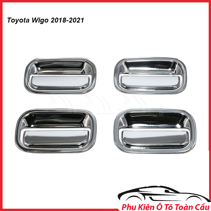 Bộ 8 Ốp Tay Cửa + Hõm Cửa Xe Toyota Wigo 2018-2021 Mạ Crom , nhựa đen, cacbon Cao Cấp