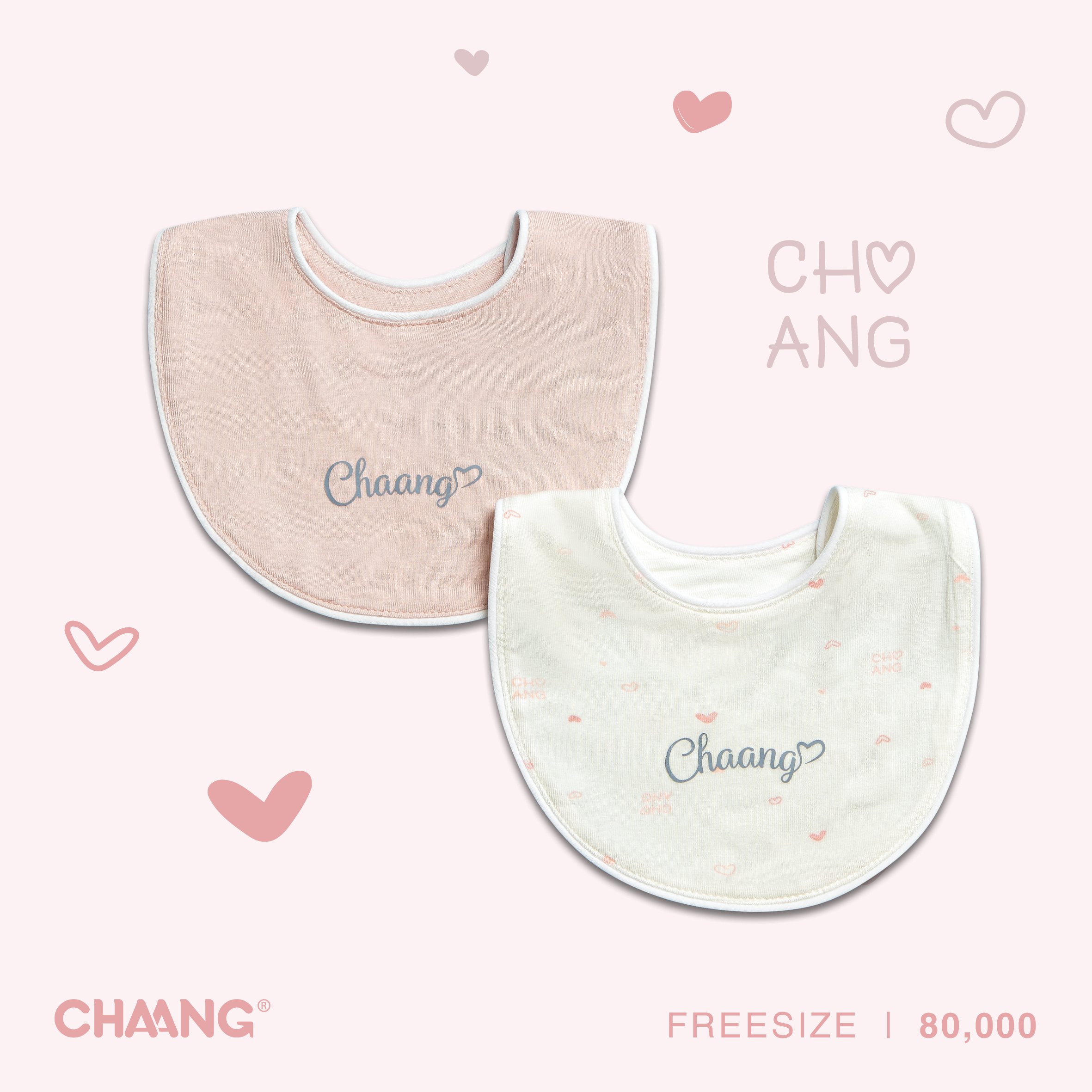 Set 2 yếm tròn sơ sinh họa tiết Chaang