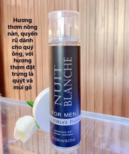 Xịt thơm Body mist mùi nam Victoria Fleur - 236ml