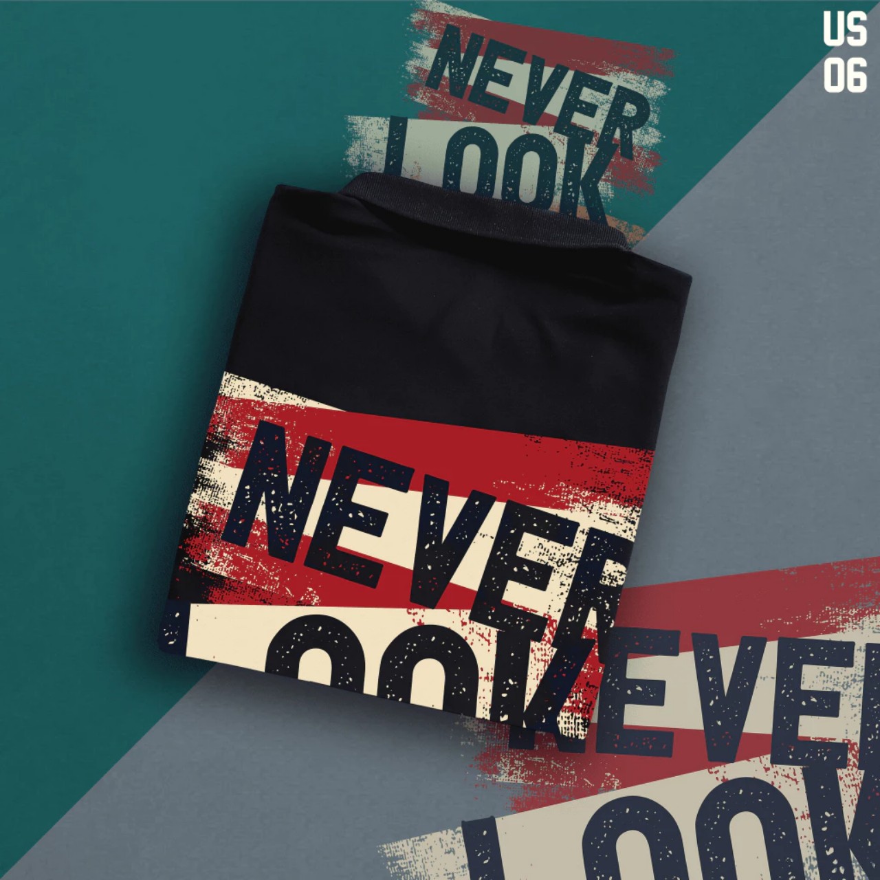 Áo thun cổ trụ cổ bâu NEVER LOOK BACK MỚI (VẢI DA CÁ) - AOTHUNSN