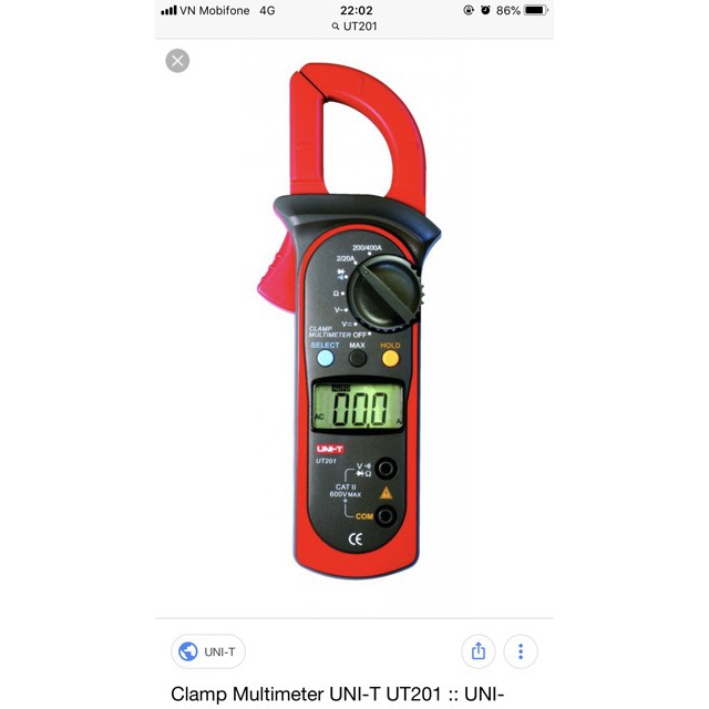 HOT-Đồng hồ đo kẹp dòng UNI-T UT201