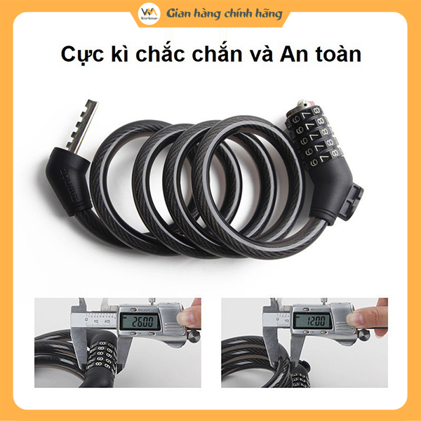 Khóa xe đạp, khóa dây 5 số chống trộm