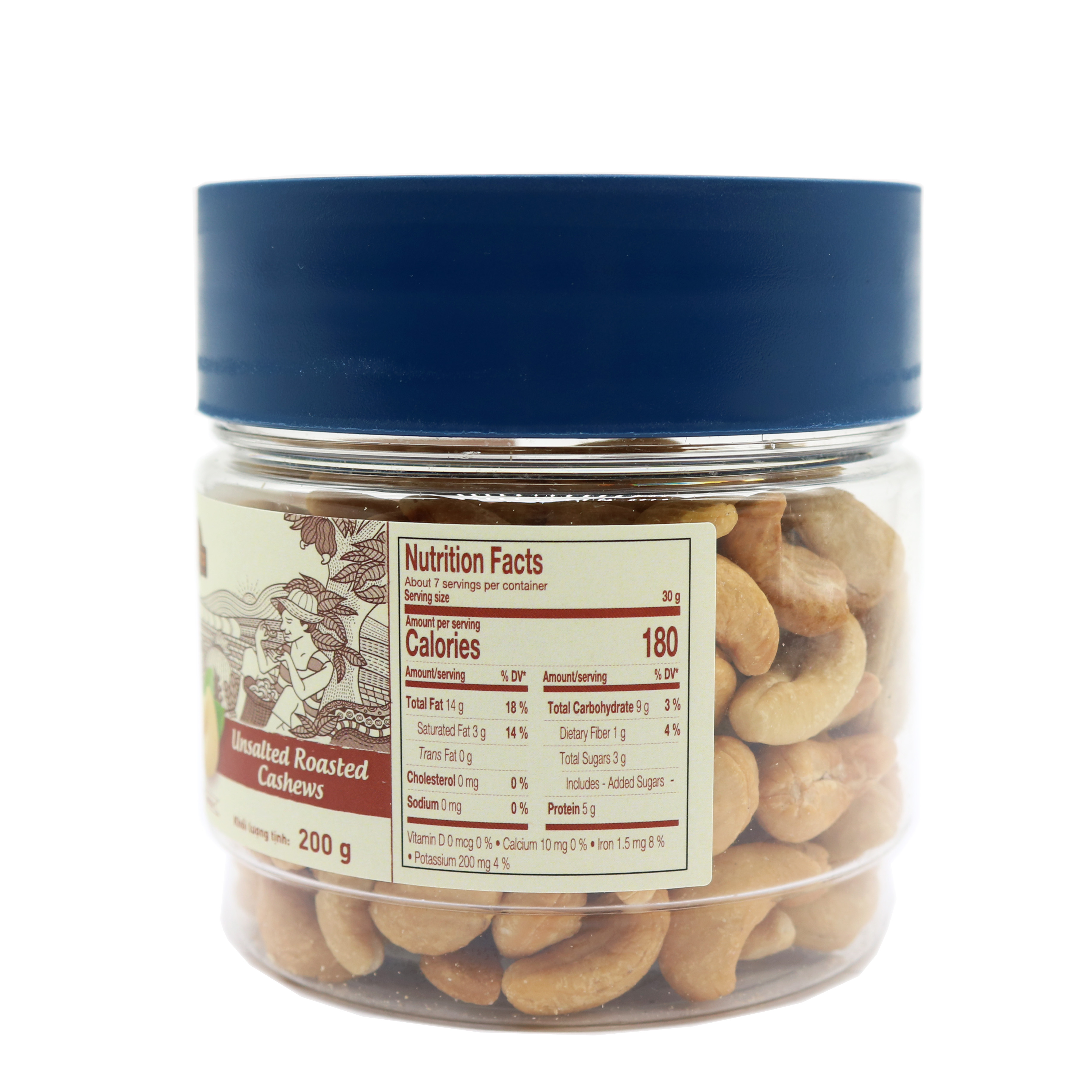 Hạt điều LAFOOCO Rang Không muối hủ 200g