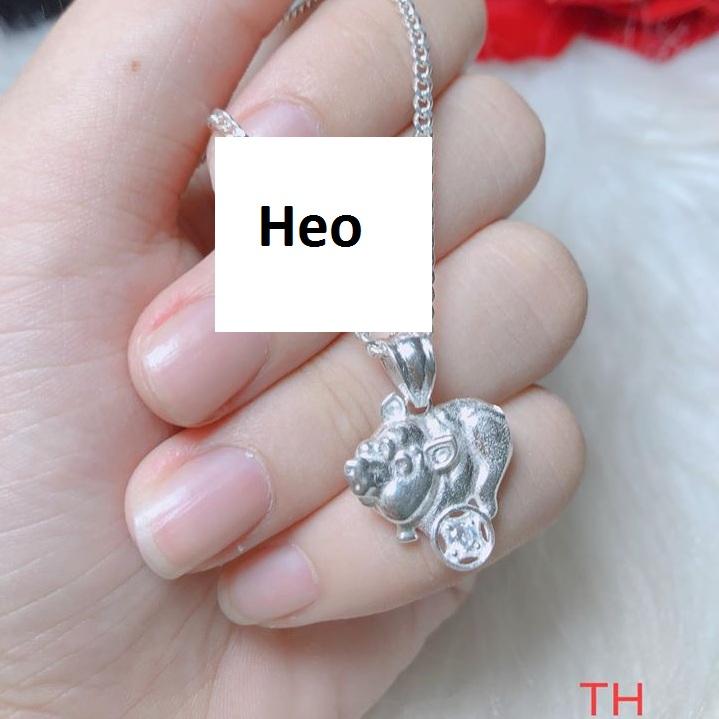 Mặt dây chuyền bạc 12 con giáp kim tiền (không dây)