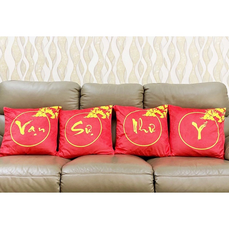 Set 4 Vỏ gối Vạn Sự Như Ý 45cm-45cm