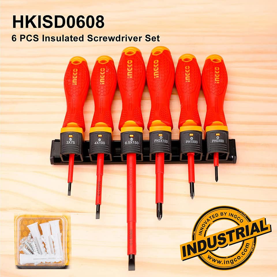 Bộ 6 tua vít cách điện INGCO HKISD0608