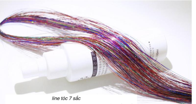 Combo 2 lne tóc kim tuyến nối màu kết hợp - mỗi tép 3d có từ 80-100 sợi- mua 5 line tặng 1 line nhập khẩu
