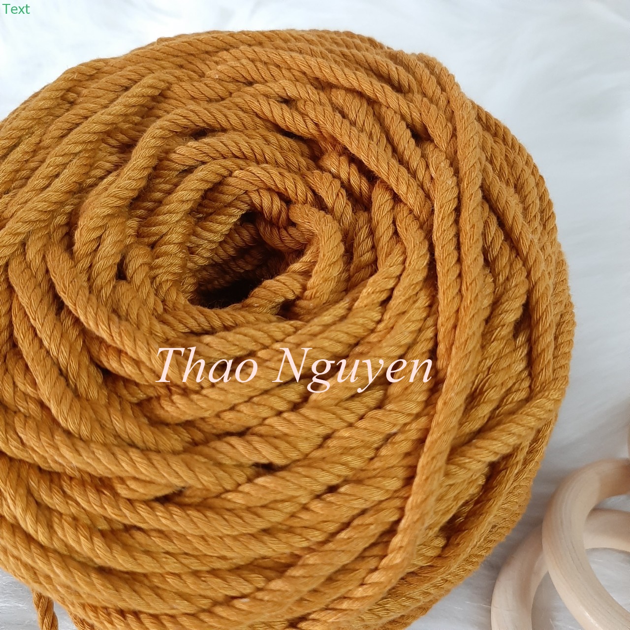 (ảnh thật) Dây thừng se macrame , dây cotton .MÀU VÀNG MUSTAND  3mm-5mm