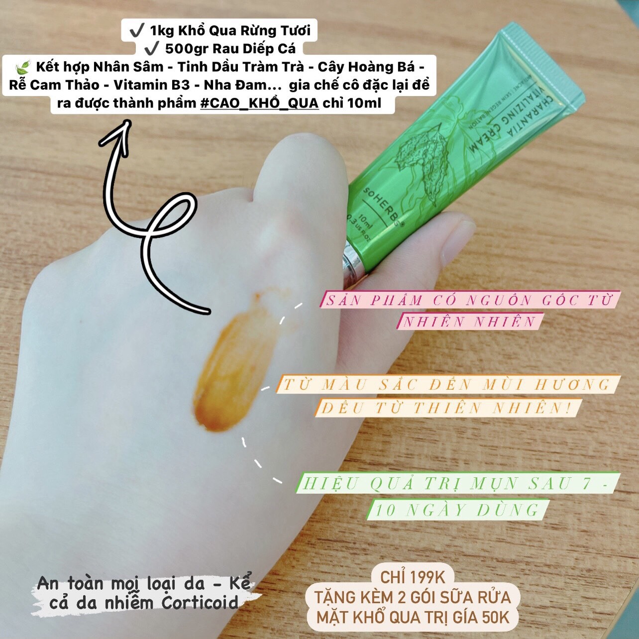 [HCM]Cao Khổ Qua soHERBs Dành Cho Da Mụn 10ml
