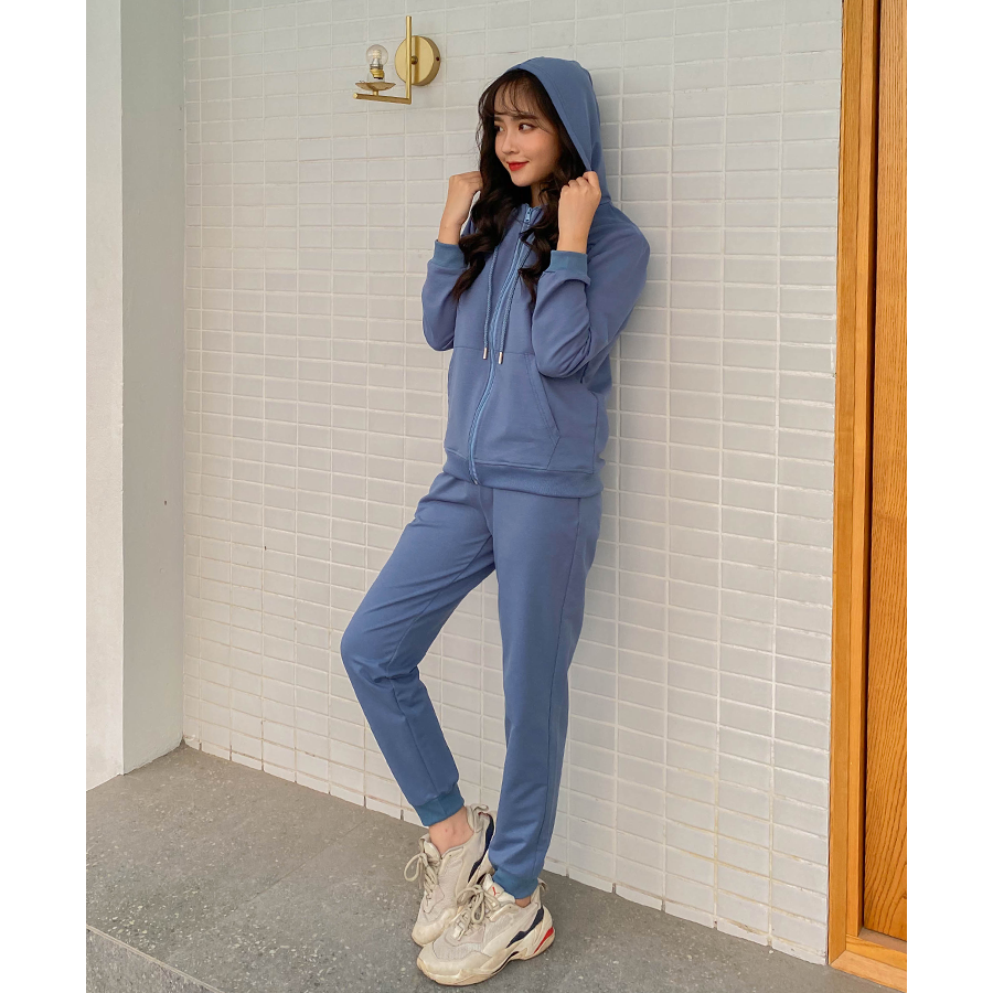 Bộ hoodie nỉ da cá cotton cao cấp