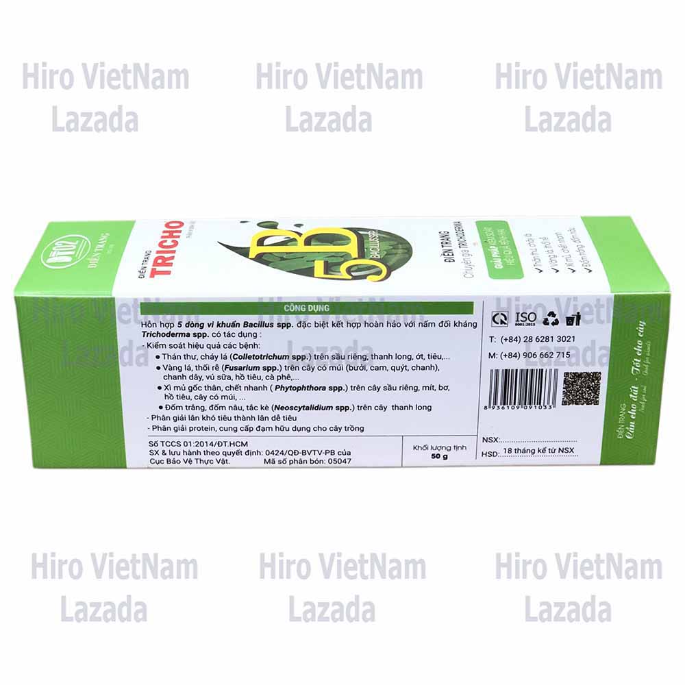 Combo 3 Hộp Nấm Trichoderma Phòng Ngừa Nấm Bệnh TRICHO 5B (Chai 50g)