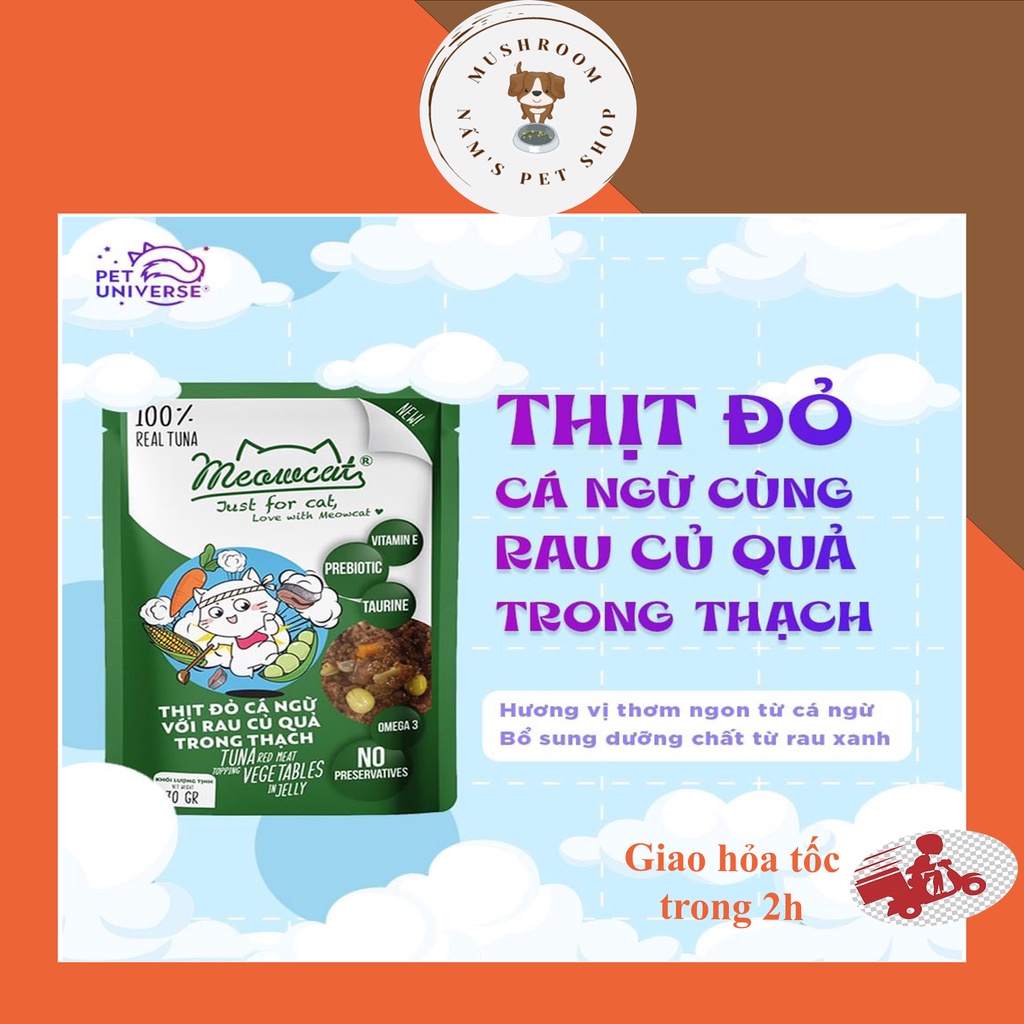 [Thùng 48 gói] Pate Meowcat gói 70g dành cho mèo