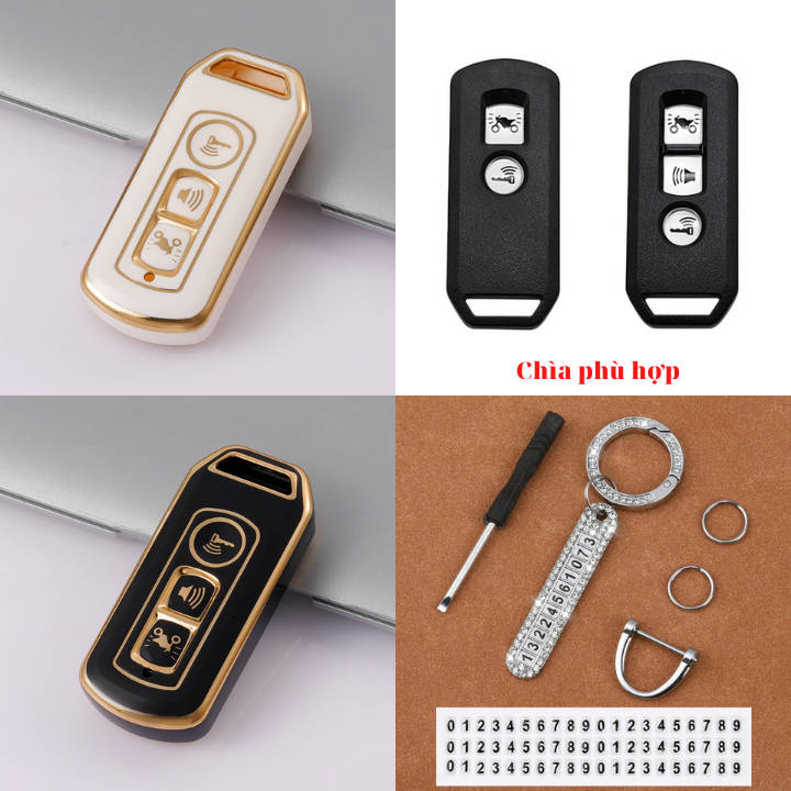 Bao da, vỏ bảo vệ, ốp chìa khóa, bọc chìa khóa cao cấp dùng cho xe honda sh, pcx, sh mode, cub 125