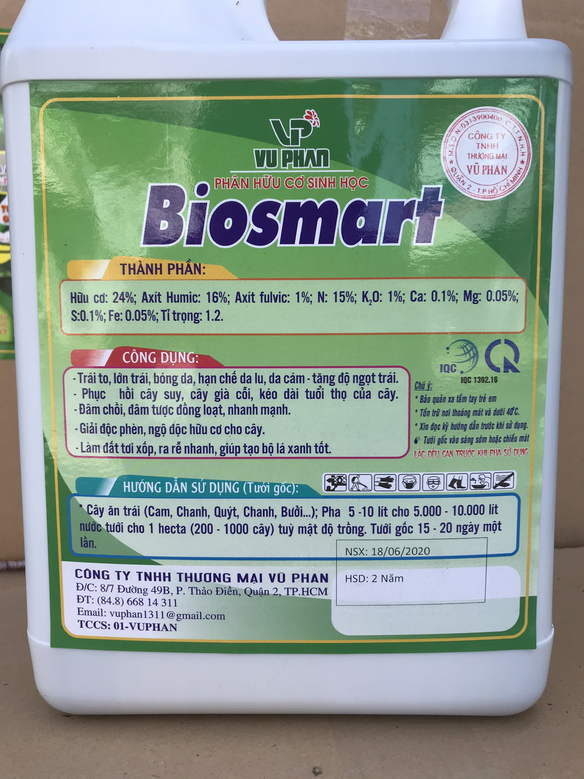 Phân hữu cơ tưới gốc giải độc phèn Tăng pH đất can 5 lít