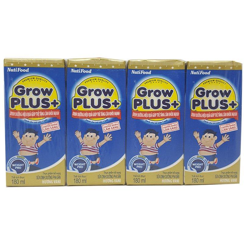 Thùng 12 lốc sữa bột pha sẵn Nutifood Grow Plus+ xanh 180ml