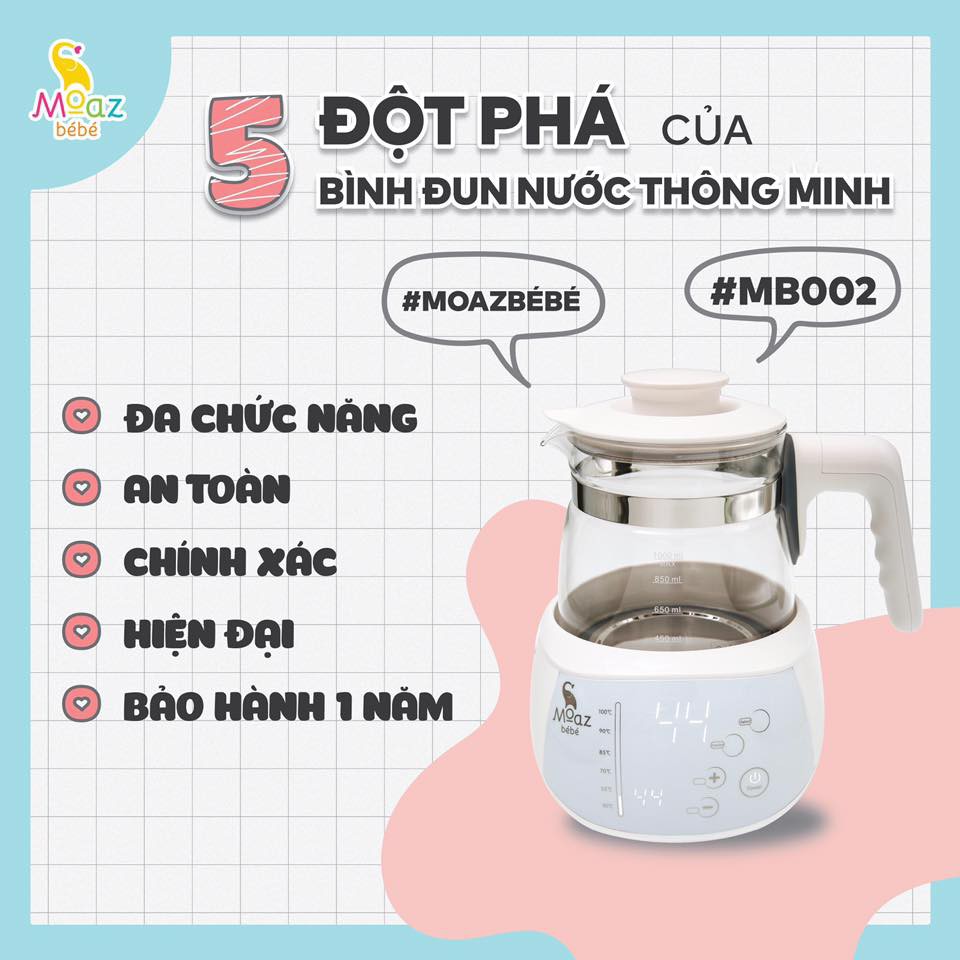Bình Đun Nước Đa Chức Năng Moazbebe