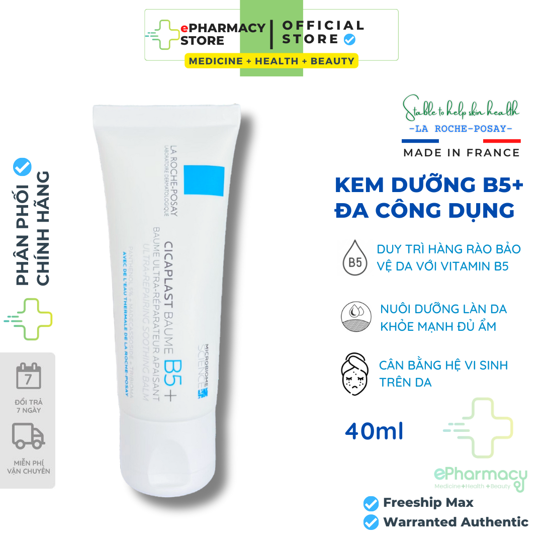 LA ROCHE POSAY Kem dưỡng B5+ LA ROCHE POSAY Cicaplast Baume B5+ Soothing Repairing Balm làm dịu phục hồi da