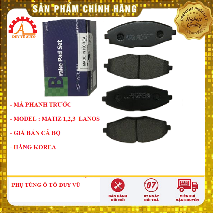 Má phanh trước deawoo matiz, lanos, bố thắng trước matiz 1,2,3 lanos hàng hàn quốc