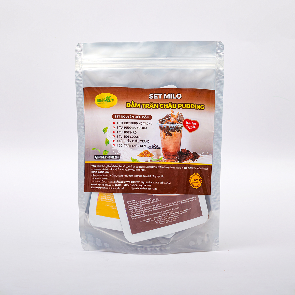 Set Milo dầm trân châu pudding socola trứng cực ngon tự làm Minasy