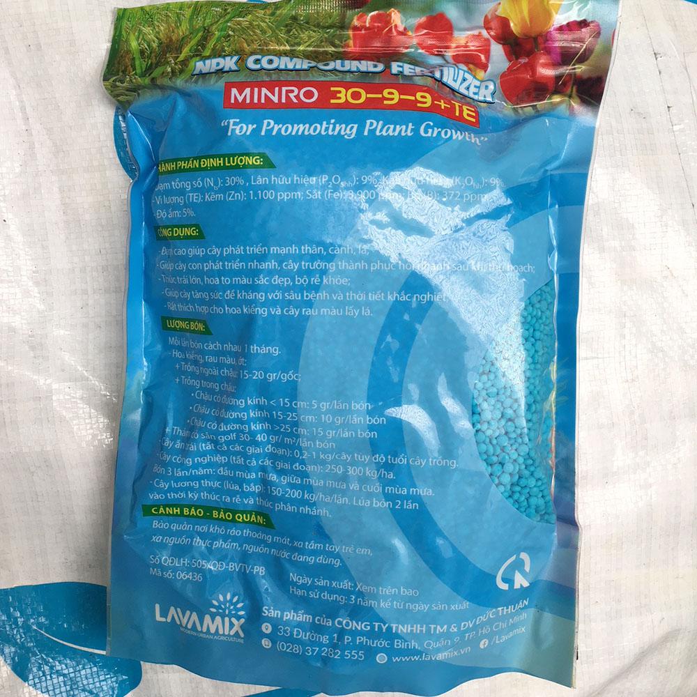 Phân bón hỗn hợp NPK 30-9-9 + TE 1kg (phát triển thân cành lá)