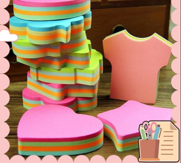 COMBO 3 xấp Giấy note hình xinh xắn nhiều màu (100 tờ)