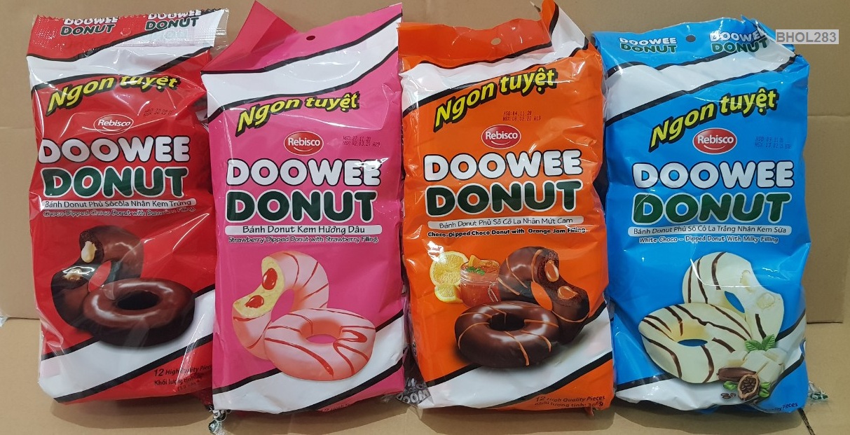 BÁNH DOOWEE DONUT SOCOLA NHÂN MỨT CAM l 12 Cái/Bịch