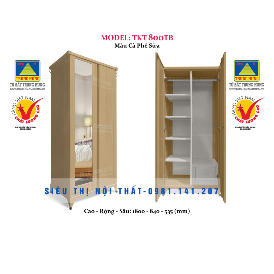 Tủ sắt lắp ráp trung hưng tkt 800tb siêu thị nội thất