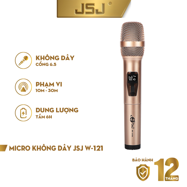 Micro karaoke không dây cao cấp JSJ-W221 tích hợp màn hình led chuyên nghiệp, công nghệ mic hát karaoke chống hú giúp lọc bỏ tạp âm,thích hợp sử dụng cho loa /amply có jack cắm 6.5mm